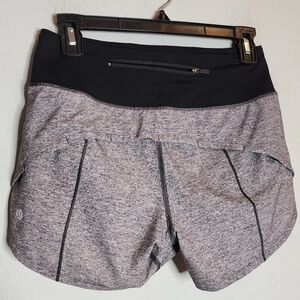 Lululemon Speed Up Lined Running Short grey black size 4